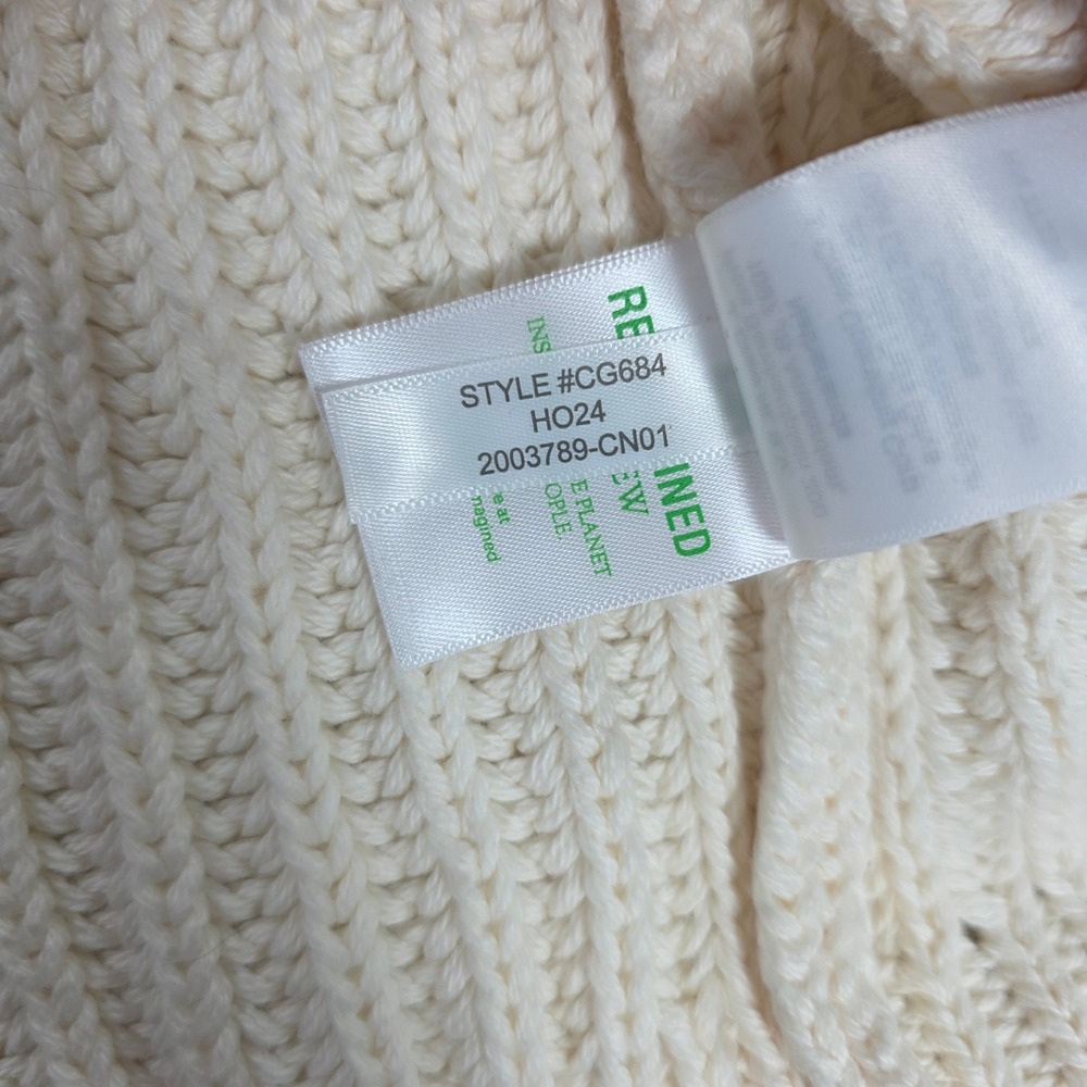J.Crew Ribbed Chunky Cotton Cream Sweater Ivory Med Womens - Picture 3 of 8